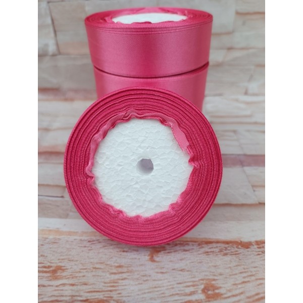Лента атласная, односторонняя, 25 мм х 25 ярд, колониальный розовый