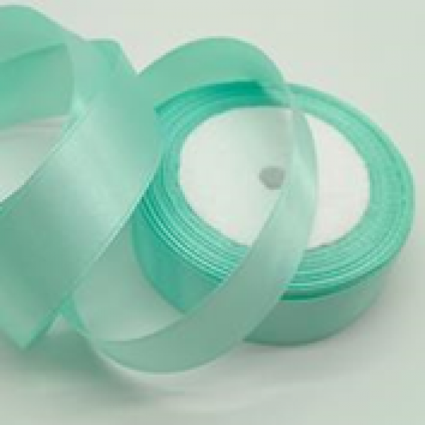 Лента атласная, односторонняя, 25 мм х 25 ярд, тиффани