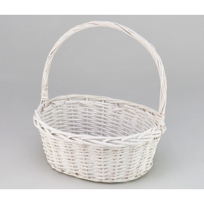 Корзина плетеная (ива), 33x24,5x13/33 см, 1 шт., белый