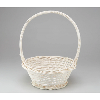 Корзина плетеная (ива), 34*34*16*44 см, 1 шт., белый