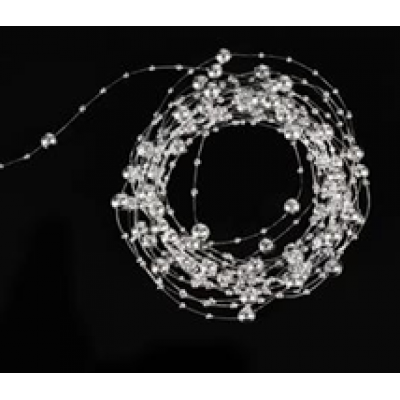 Жемчужная нить на катушке, 3+8 мм * 60 м, серебро