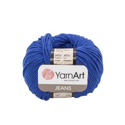 Пряжа YarnArt 'Jeans' 50гр 160м (55% хлопок, 45% полиакрил) 47 василек