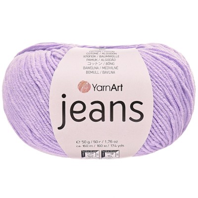 Пряжа YarnArt 'Jeans' 50гр 160м (55% хлопок, 45% полиакрил) 89 лаванда Пряжа YarnArt 'Jeans' 50гр 160м (55% хлопок, 45% полиакрил) 89 лаванда