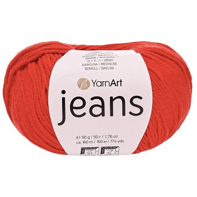 Пряжа YarnArt 'Jeans' 50гр 160м (55% хлопок, 45% полиакрил) 90 красный Пряжа YarnArt 'Jeans' 50гр 160м (55% хлопок, 45% полиакрил) 90 красный