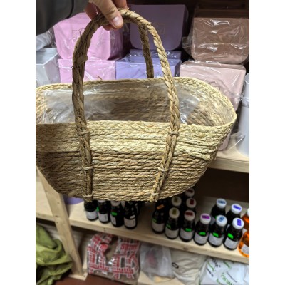 Корзина плетеная (рогоз): 35x25xH18 B29x18