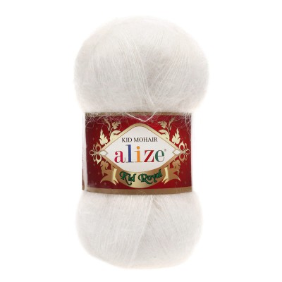 Пряжа ALIZE 'Kid royal' 50г, 500м (62% кид мохер, 38% полиамид) 62 кремовый
