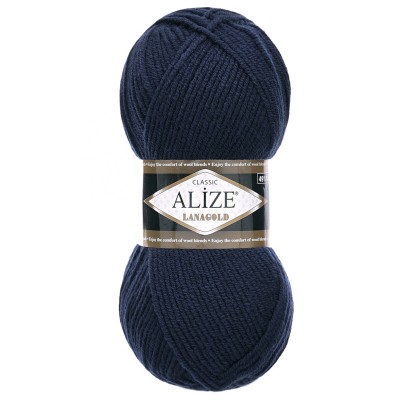 Пряжа ALIZE 'Lanagold' 100гр., 240м (49% шерсть, 51% акрил) 58 темно-синий