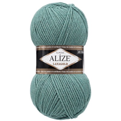 Пряжа ALIZE 'Lanagold' 100гр., 240м (49% шерсть, 51% акрил) 386 лазурный