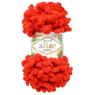Пряжа Alize 'Puffy' 100г 9м (100% микрополиэстер) 106 алый Пряжа Alize 'Puffy' 100г 9м (100% микрополиэстер) 106 алый