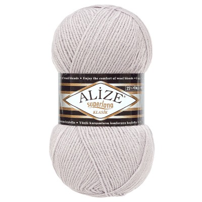 Пряжа ALIZE 'Superlana klasik' (однотонная) 100г 280м (75% акрил, 25% шерсть) 698 лунный камень Пряжа ALIZE 'Superlana klasik' (однотонная) 100г 280м (75% акрил, 25% шерсть) 698 лунный камень