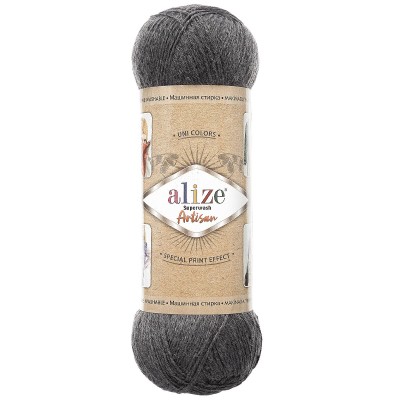 Пряжа ALIZE 'Superwash Artisan' 100г 420м (75% SW шерсть, 25% полиамид) 182 графит