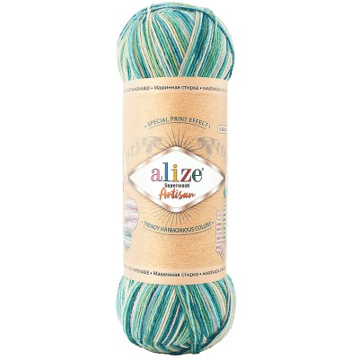 Пряжа ALIZE 'Superwash Artisan' 100г 420м (75% SW шерсть, 25% полиамид) 9001 секционный