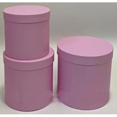 Набор коробок с крышкой,19,5х19 см, 17,5х17 см, 15,5х15 см, 3 шт, розово-лиловый