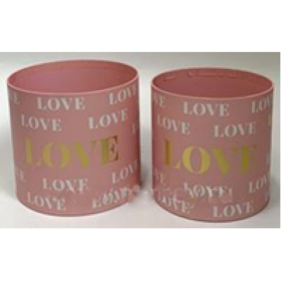 Набор коробок "Love" 18,8x17см, 16,8x16,5 см, 2 в 1, розовый